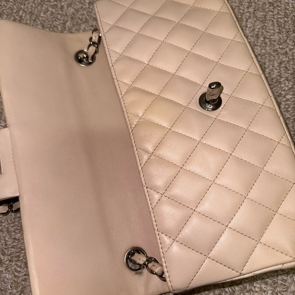 Chanel Classic Beige Caviar SHW Flap East West Shoulder Bag Leather - Picture 14 of 14